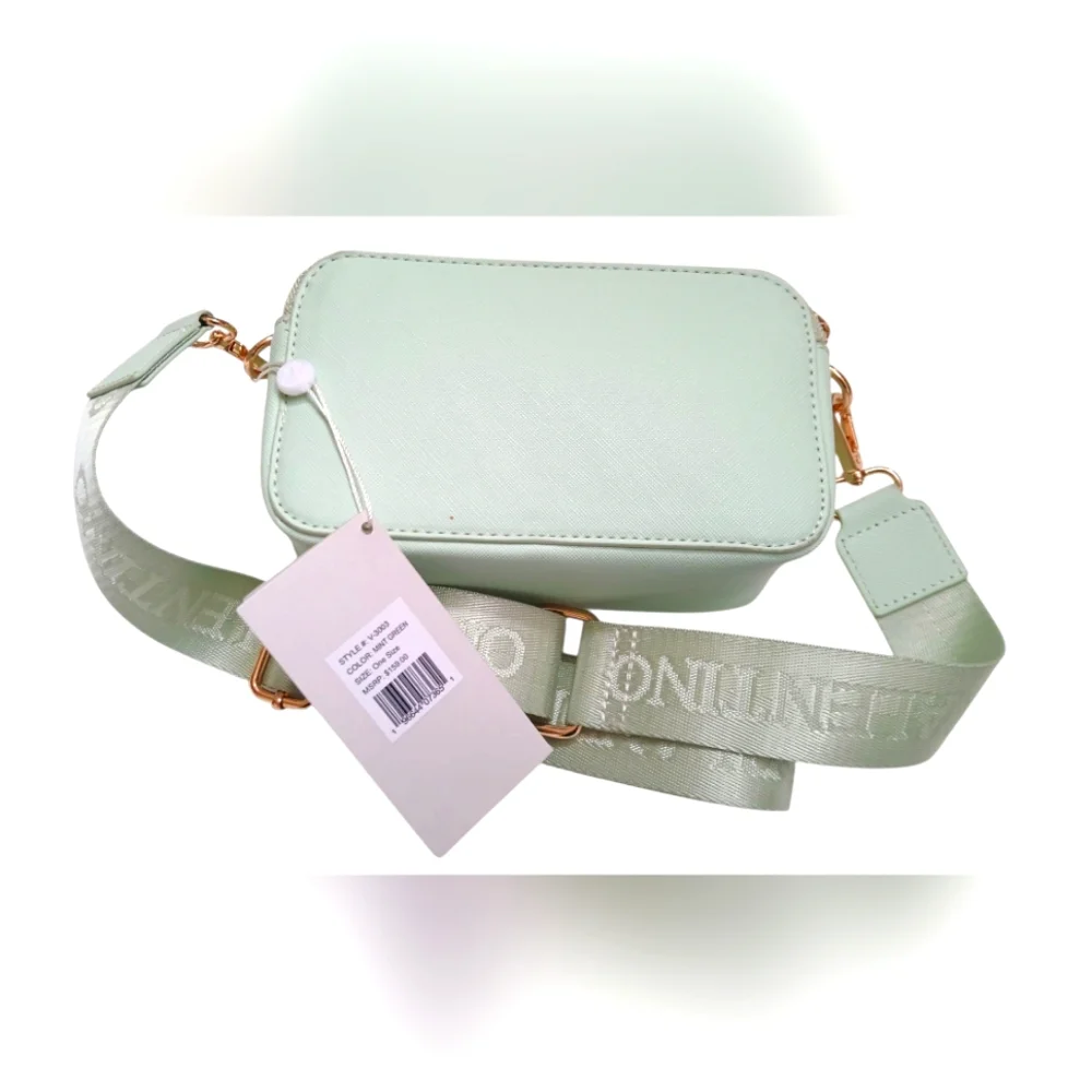 VALENTINO ORLANDI Women's Crossbody Camera Purse Bag Mint Green NWT - Picture 3 of 6